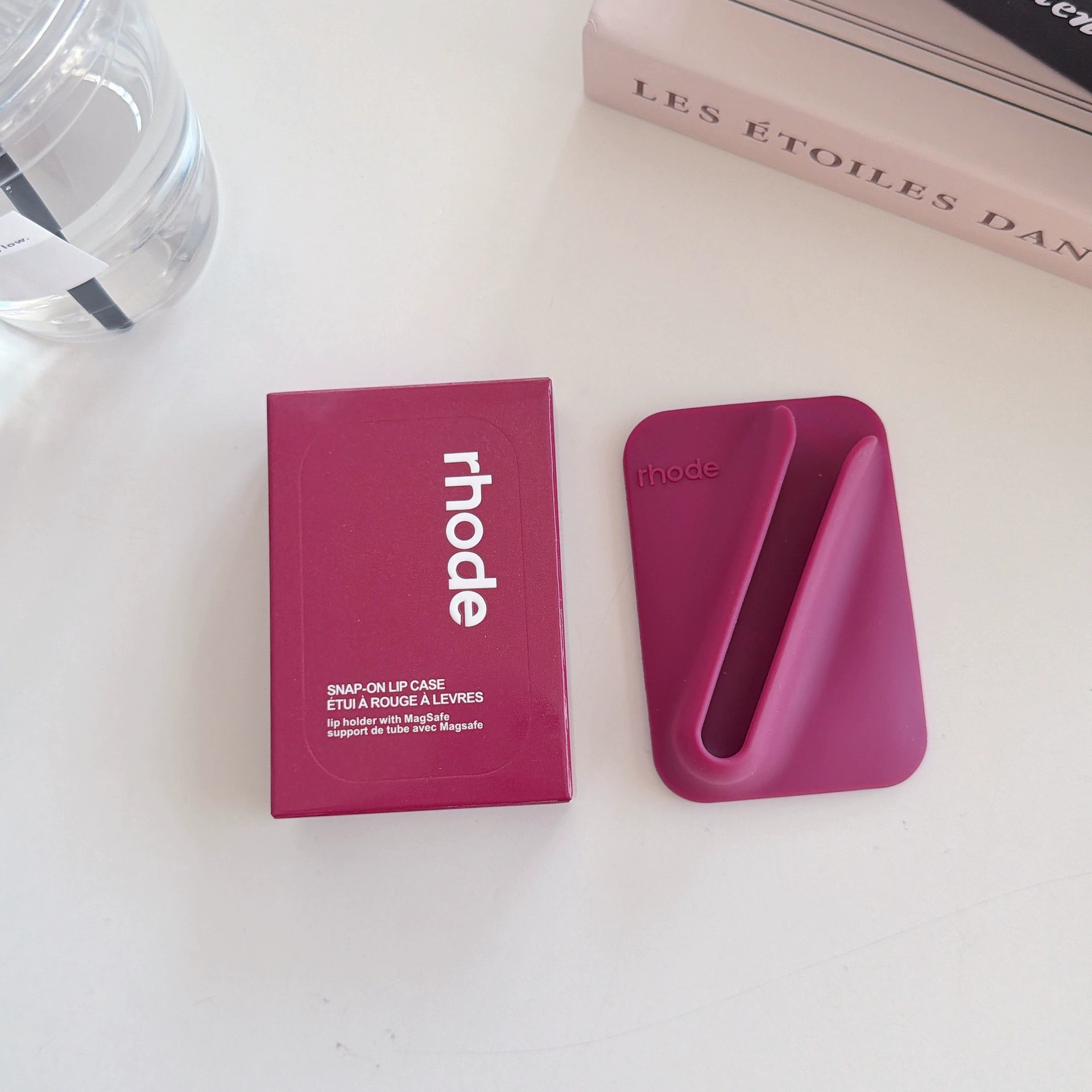 Purple lip holder case